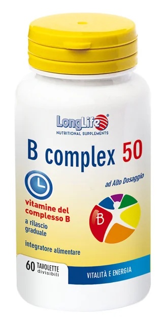 LONG LIFE Vitaminpräparat Longlife B-Komplex 50 T/R 60 Tabletten Energieunterstützung
