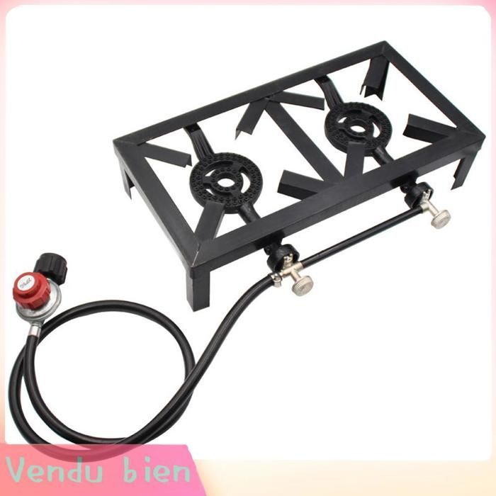 Garosa Poêle 8KW Brûleur à gaz Propane d'extérieur, Double poêle en fonte, pour Patio, Camping, barbecue, sport moustiquaire Noir