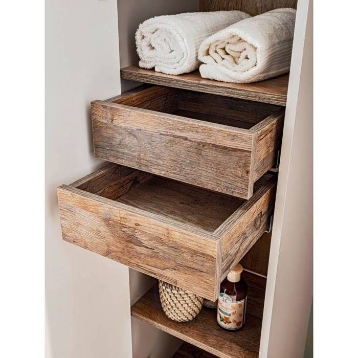 Conjunto de baño con lavabo doble de 180 cm + 6 módulos - Rosario Taupe