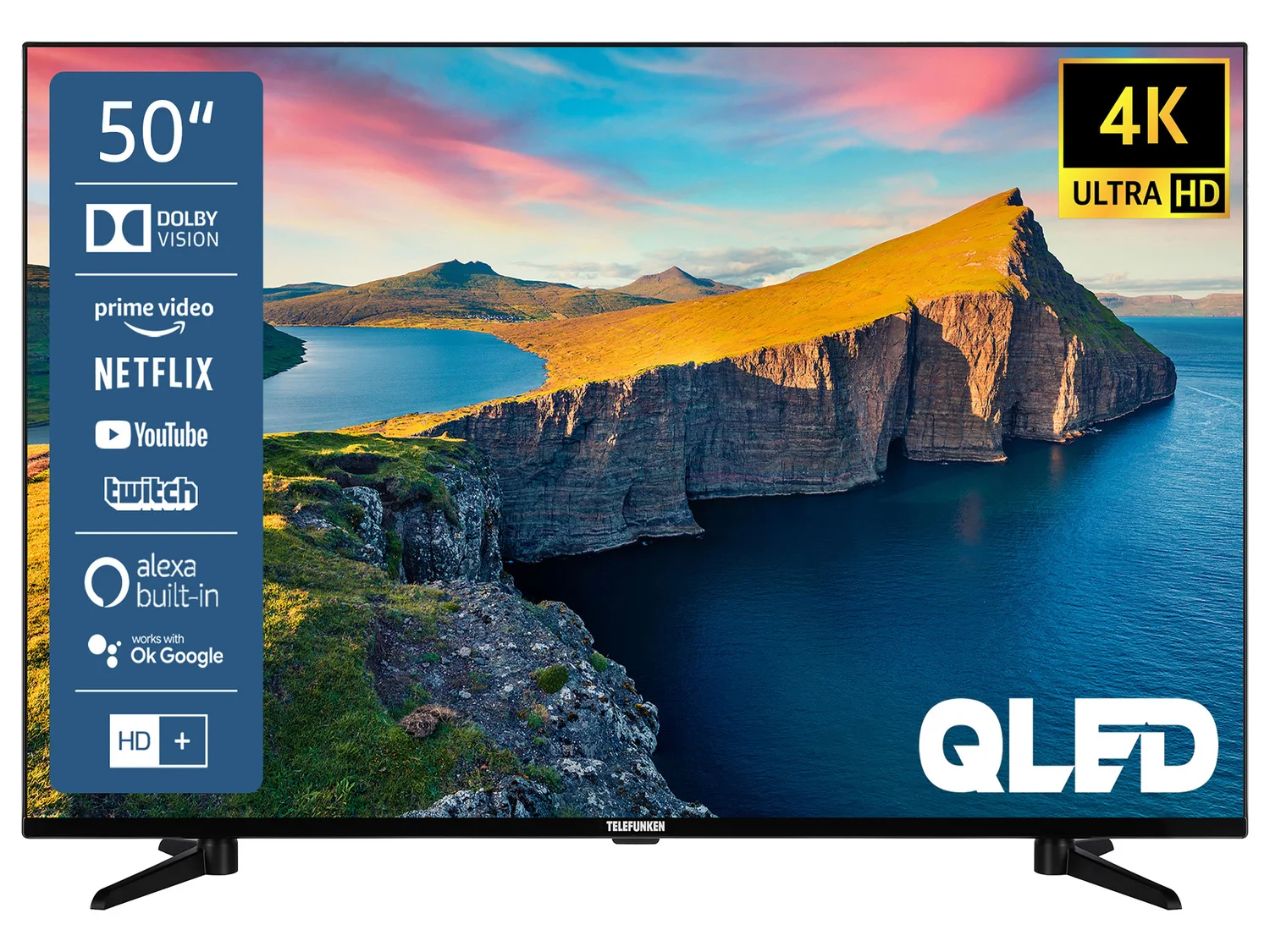 TELEFUNKEN »QU43-65K800« QLED Älytelevisio 4K UHD Dolby Vision HDR:llä