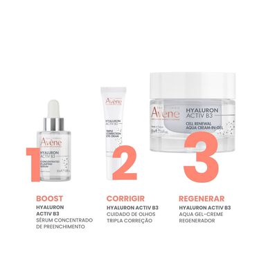 Avène Hyaluron Activ B3 Cell Renewal Aqua Cream-Gel Anti-rynkor Daggelkräm AH Niacinamid 50 ml 50 ml