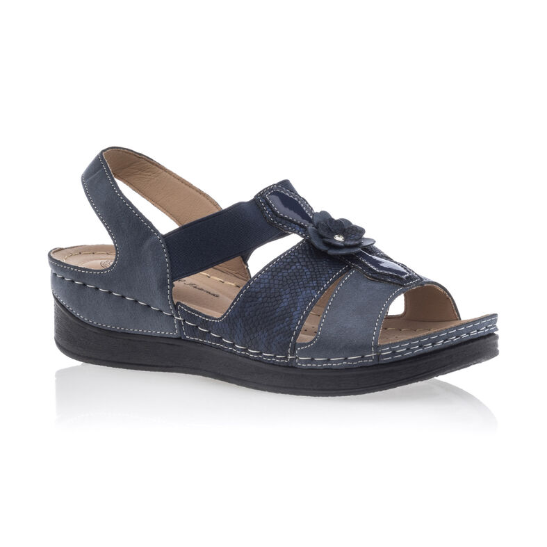 Blå sandaler / sko med åpen tå til dame