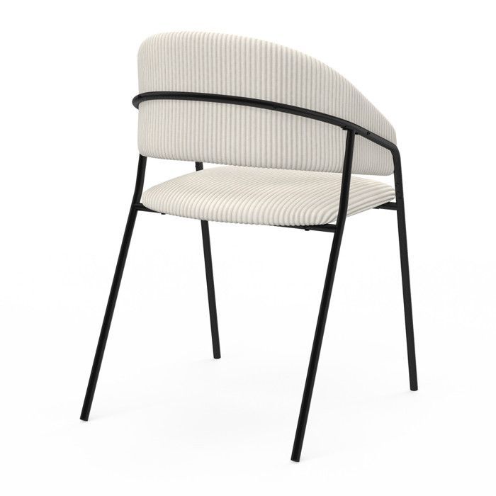 IDMARKET Lot de 2 chaises de salle à manger VINI en velours côtelé beige