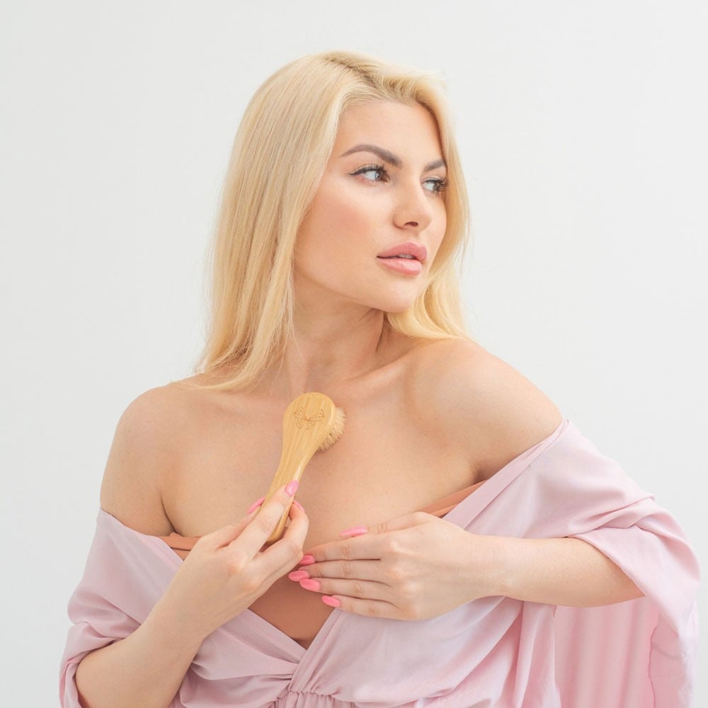 Crystallove Gesichtsmassagegerät Bambus-Gesichtsbürste - 1 Stück