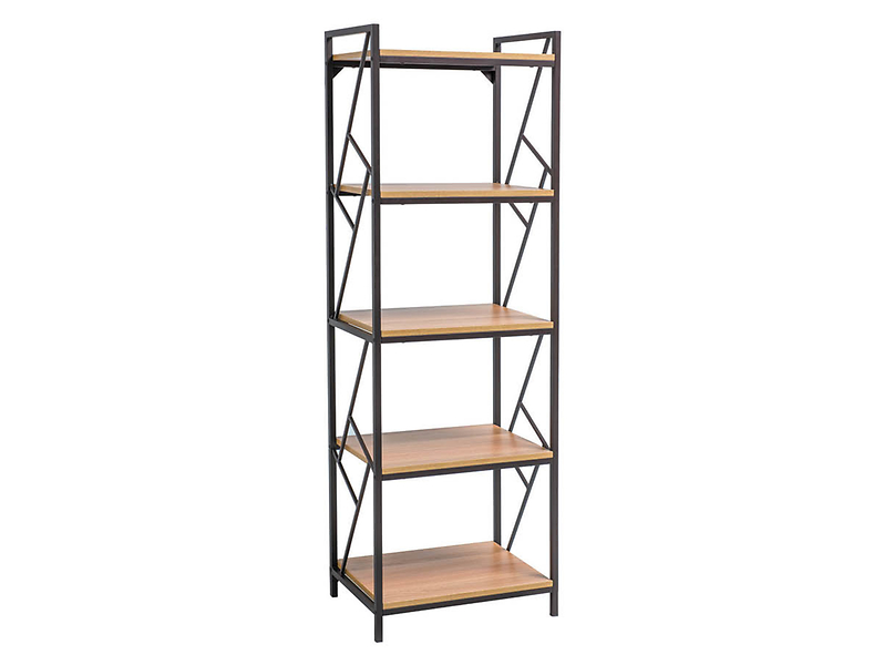 Regał Tablo 60 cm z 5 półkami dąb/ciemny brąz