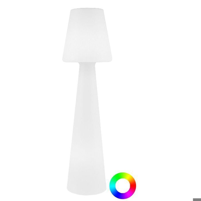 Luminária de chão externa Lola Multicolor Wireless Multicolor LED em polietileno, branca.