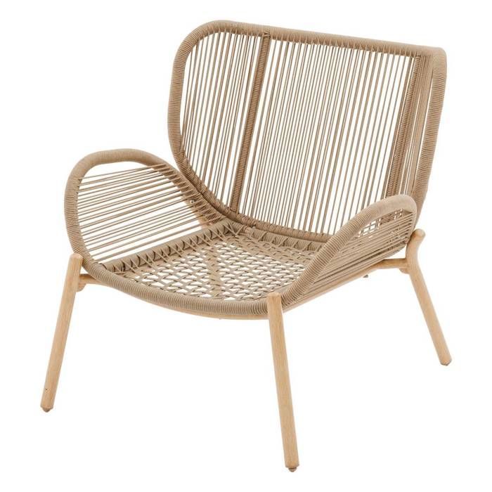 Gartenliegestuhl „Meloane“ aus beigefarbenem Stahl und Polyester – Hespéride