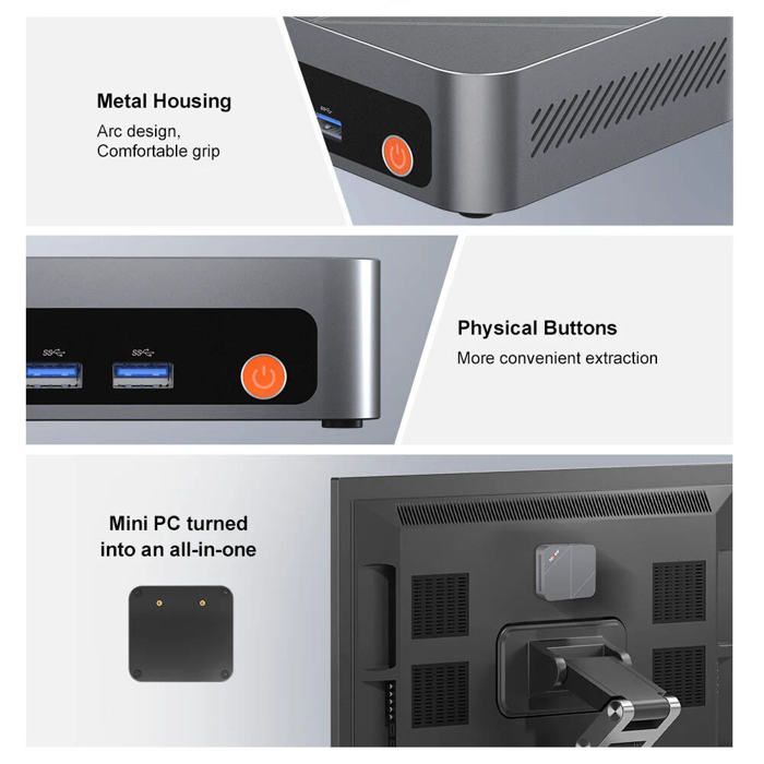 Ninkear M7 Mini PC met AMD Ryzen 5 7430U, 16 GB RAM, 512 GB SSD, Windows 11 Pro