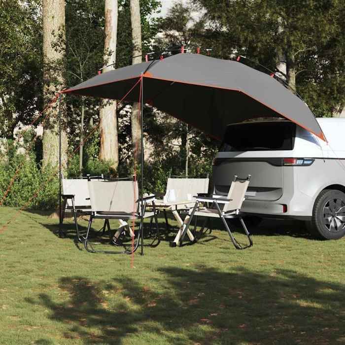 vidaXL Tienda de campaña impermeable gris y naranja para coche, tienda de campaña, tienda de jardín, refugio exterior, tienda de camping, refugio 4009523