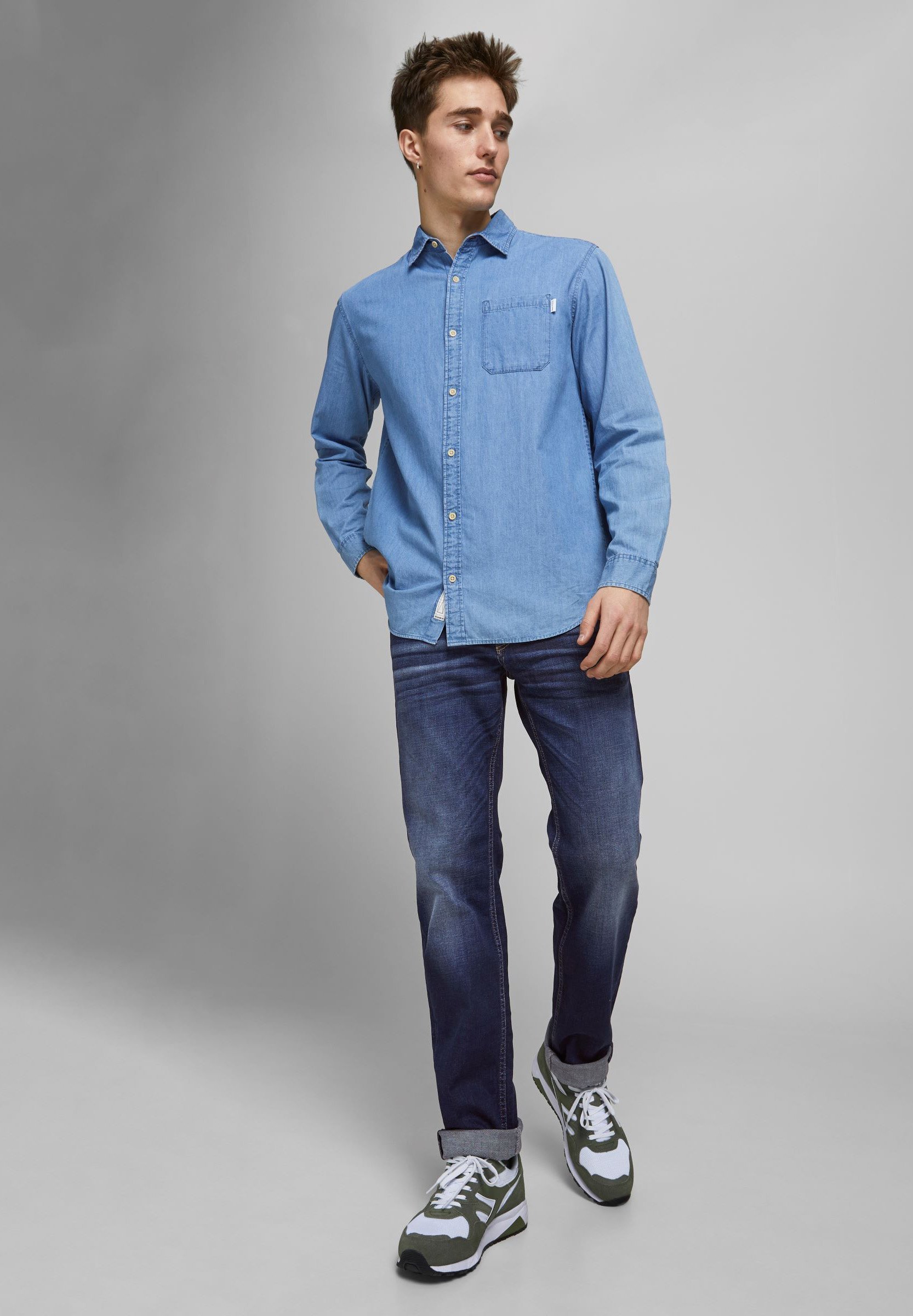 Jack & Jones CLARK ORIGINAL - Straight Leg Jeans - blauer Denim