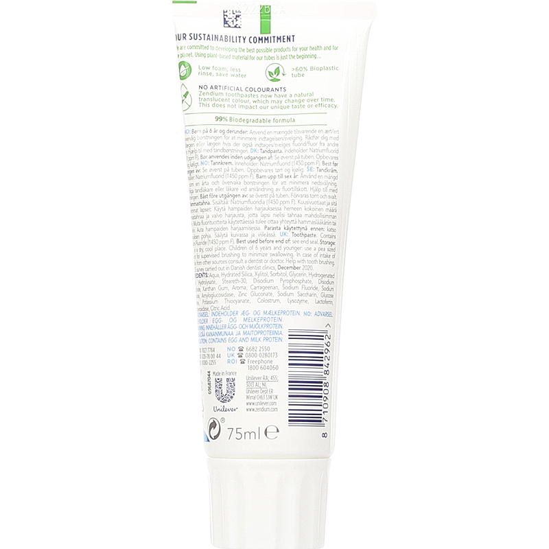 Zendium Tandpasta 75 ml Fris Wit Zendium