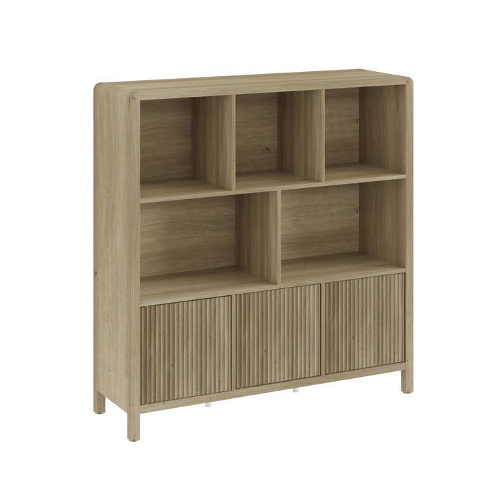 Commode Lukkodso 102 x 98 x 30 cm effet chêne moyen clair