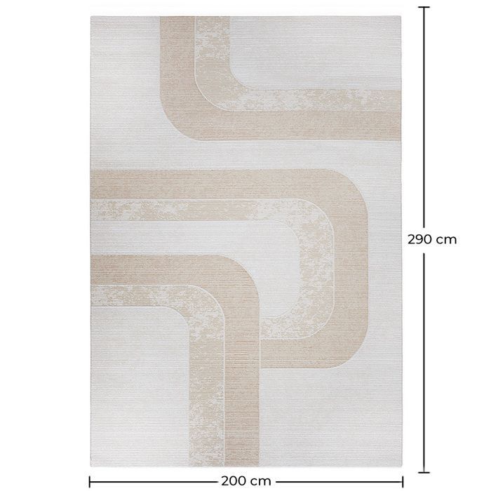Grand Tapis Design Contemporain et Moderne - Beige (290x200 cm) - Wera Beige