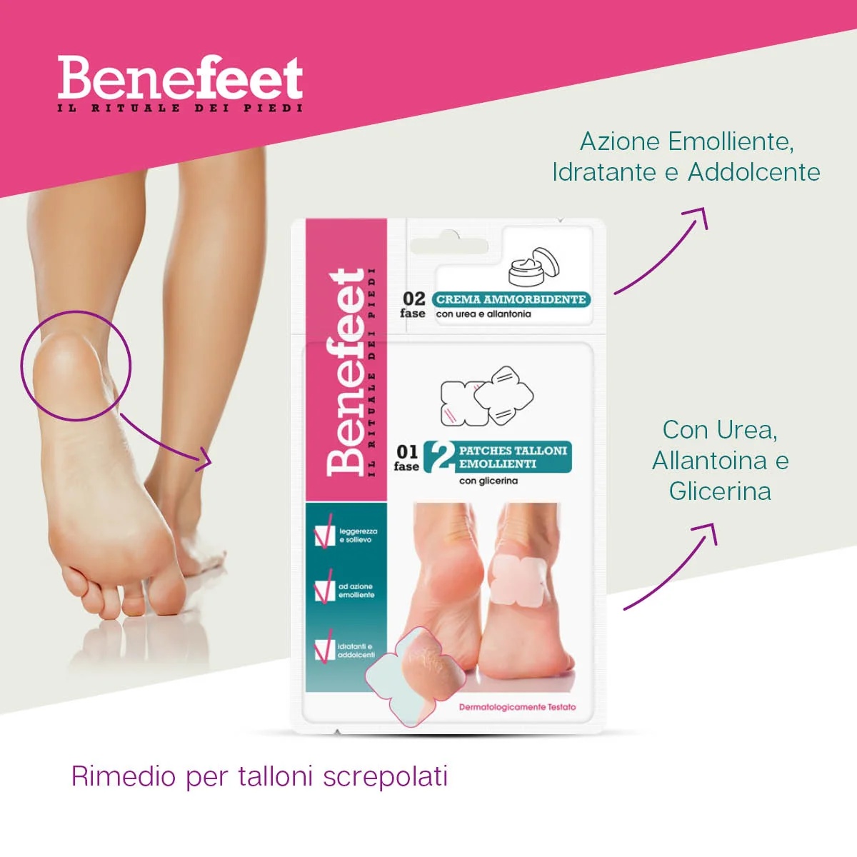 DIVA INTERNATIONAL Benefeet Gel-Fersenpflaster, 2 Stück, weichmachende Wirkung