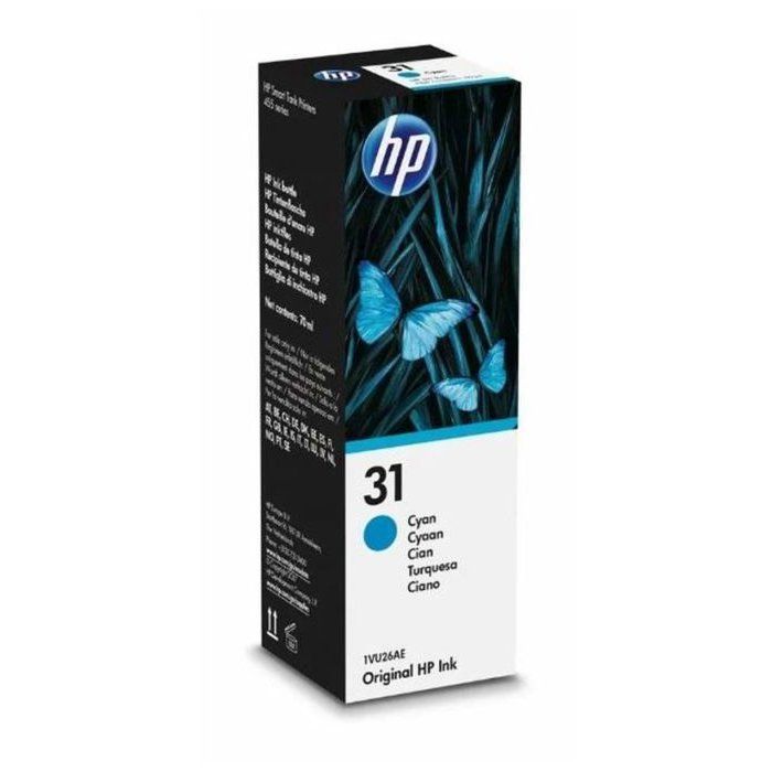 HP 31 Bouteille d'encre cyan authentique 70 mL (1VU26AE) pour HP Smart Tank 455/457/513/Plus 555/Plus 559/Plus 570/Plus 655