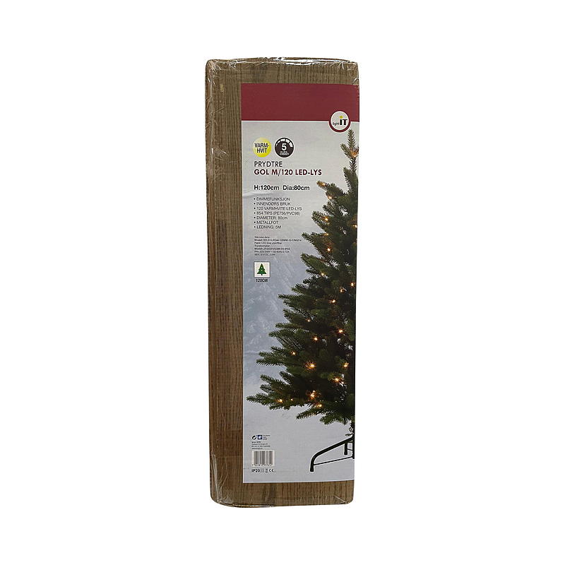 Sapin de Noël Home Gold 120 cm, 120 lumières LED