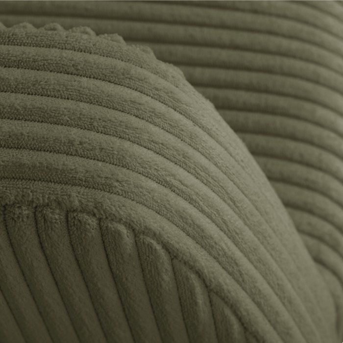 Vaste hoekbank - 3-zits - CHIPY - Lincoln Khaki stof - Poten van natuurlijk hout - 192 x 82 x 138 cm