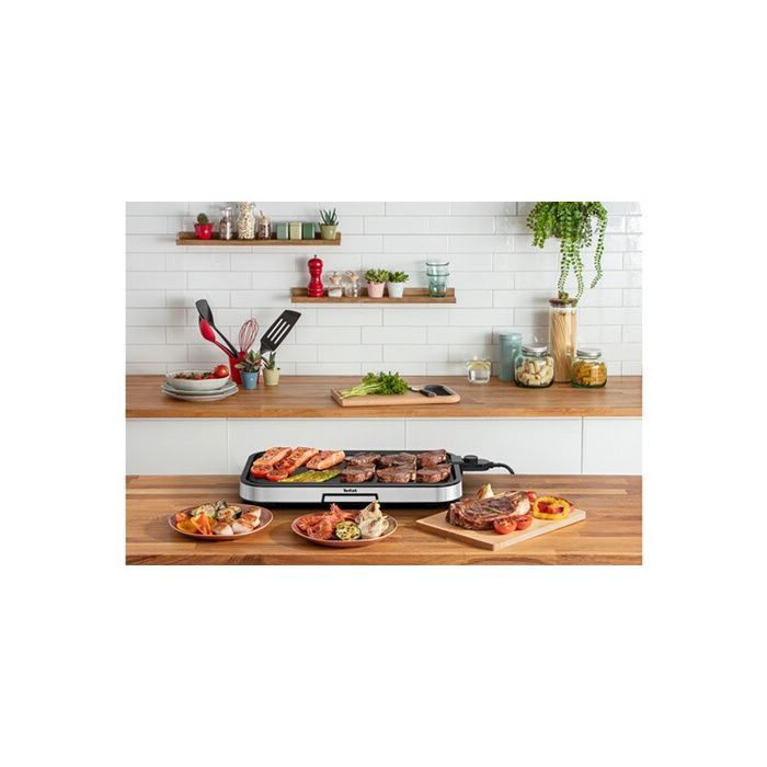 Tefal Giant Plancha XL Inox,12 personnes, Revêtement antiadhésif, 2300W CB631D10