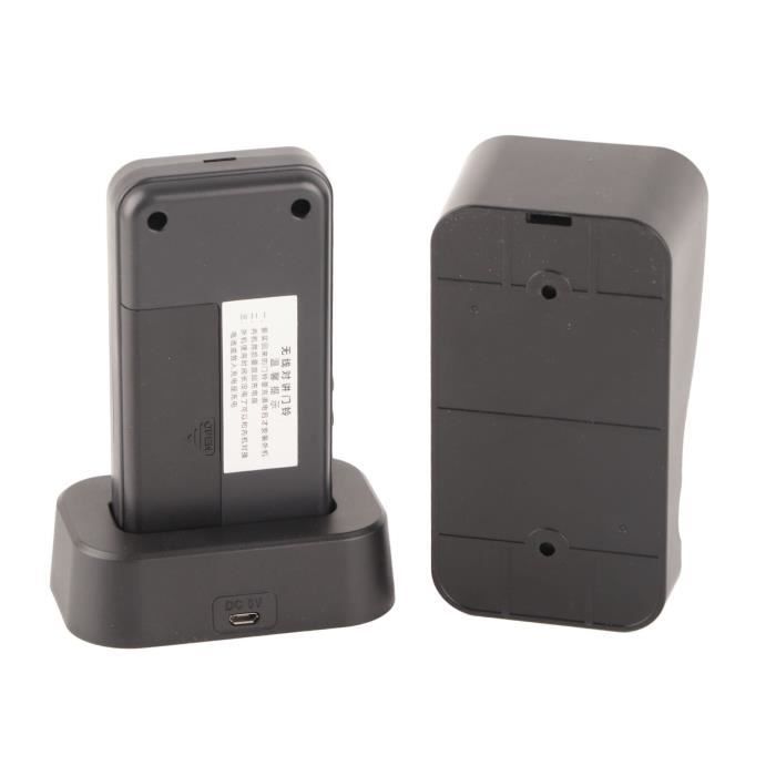 Timbre con intercomunicador inteligente SURENHAP, timbre inalámbrico con alcance de 1500 m, timbre personalizable, color negro.