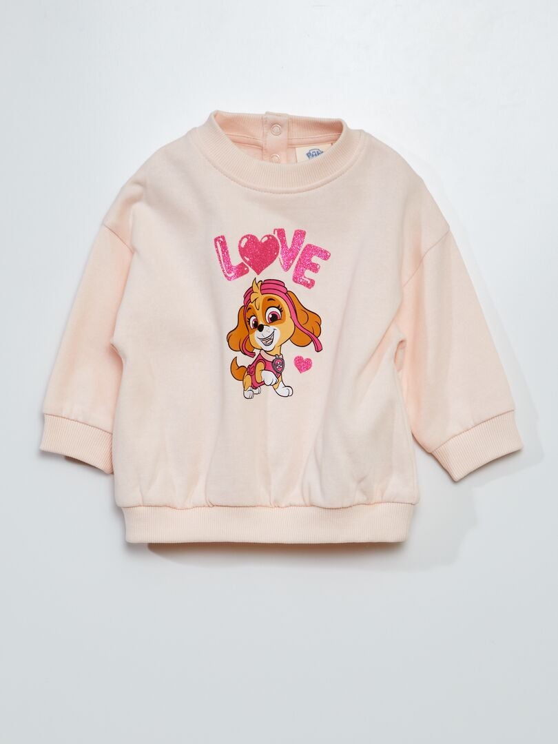 Moletom Patrulha Canina com gola redonda - Rosa