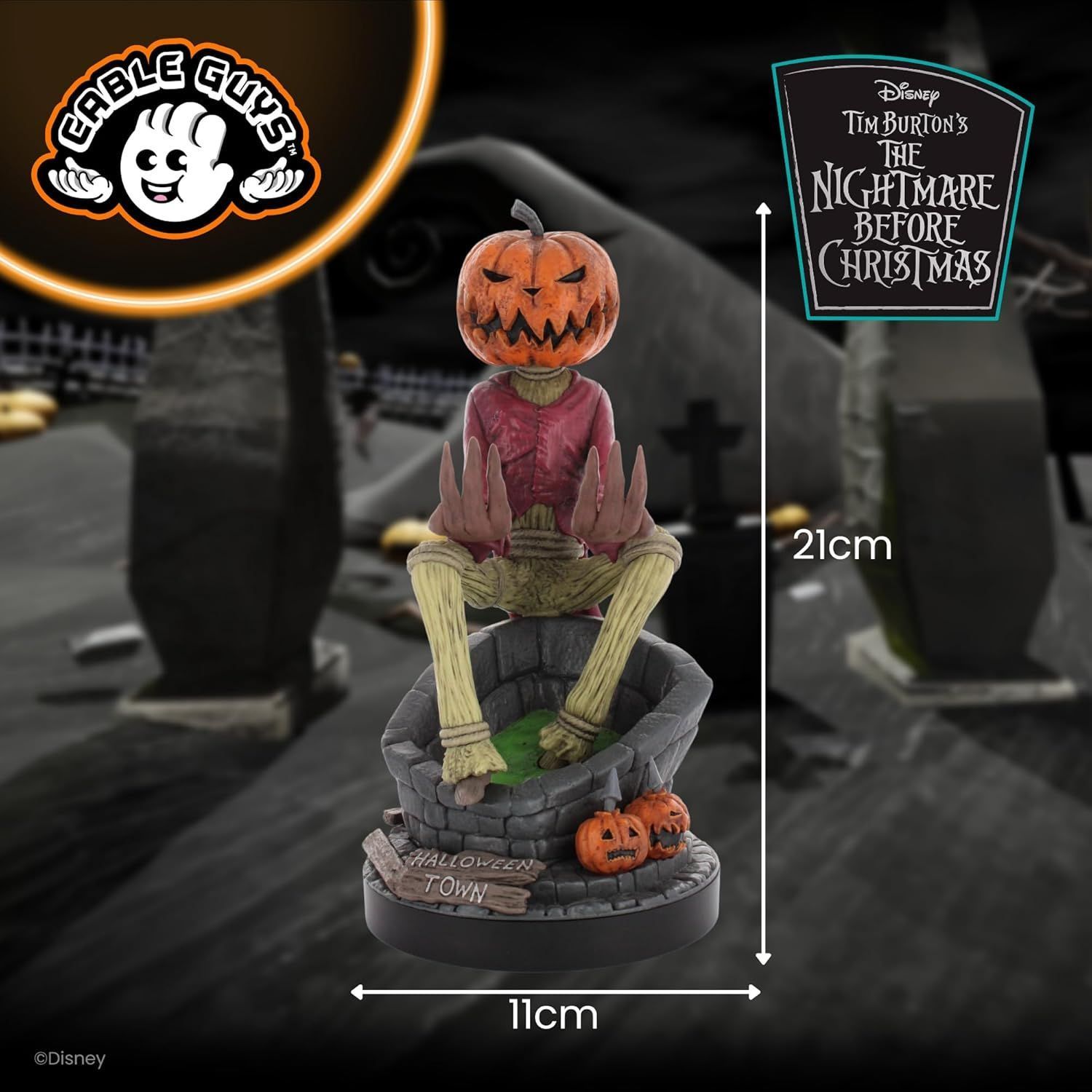 „Nightmare Before Christmas“ Kürbiskönig-Figur – EXQUISITE GAMING – Cable Guys – Kleiner Zubehörständer – 20 cm