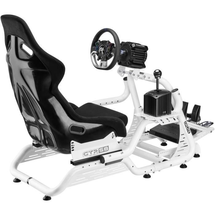 Simulatiecockpit - OPLITE - GTR S8 Infinity Force - Koolstofstaal - Wit - Hoogwaardige simrace-ervaring