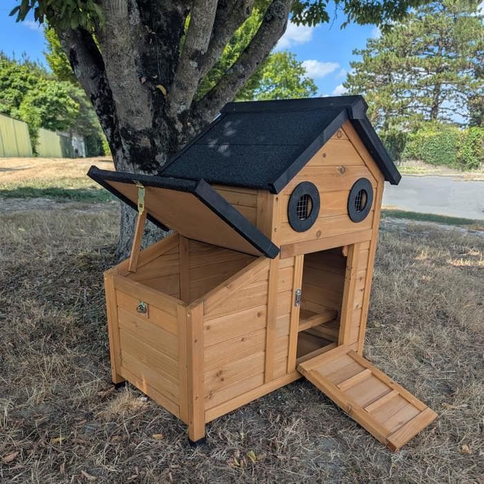 Poulailler Mini Burma jusqu'à 2 poules toit shingle noir Bois
