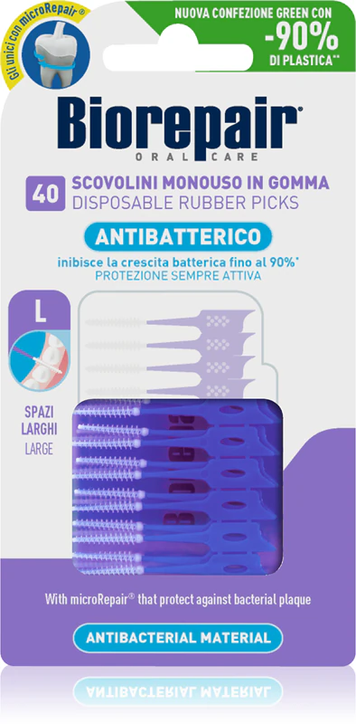 Palitos de borracha Biorepair, palitos de dente grandes para uso odontológico.