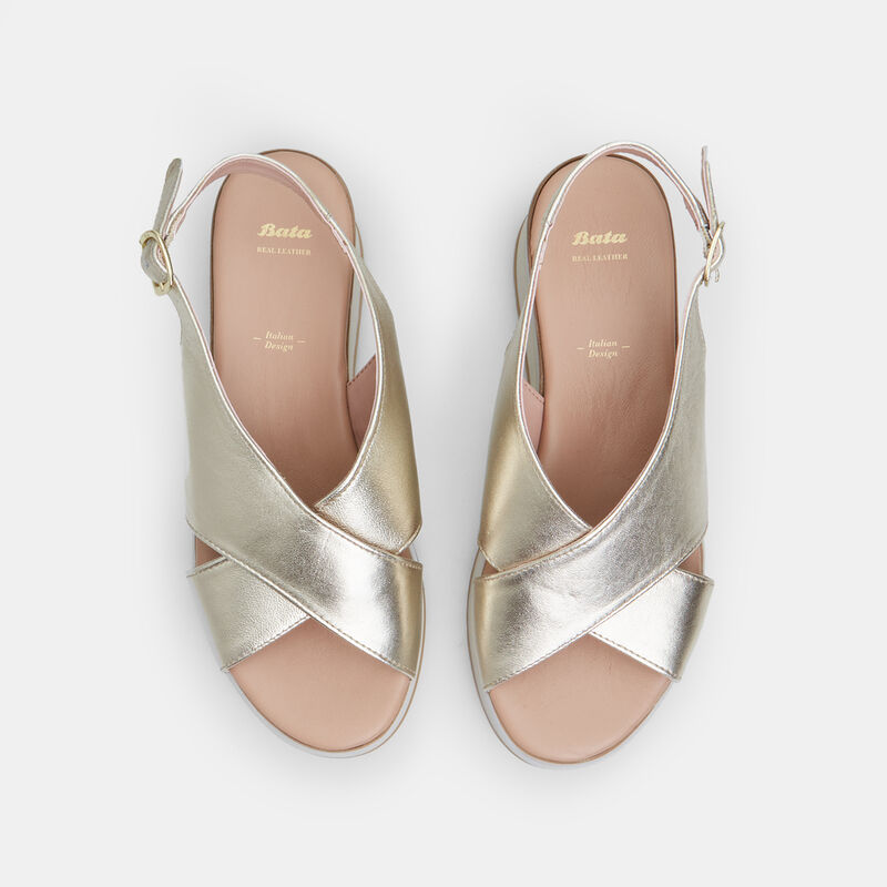 BATA Damsandaler i Läder med 5 cm Platåsula