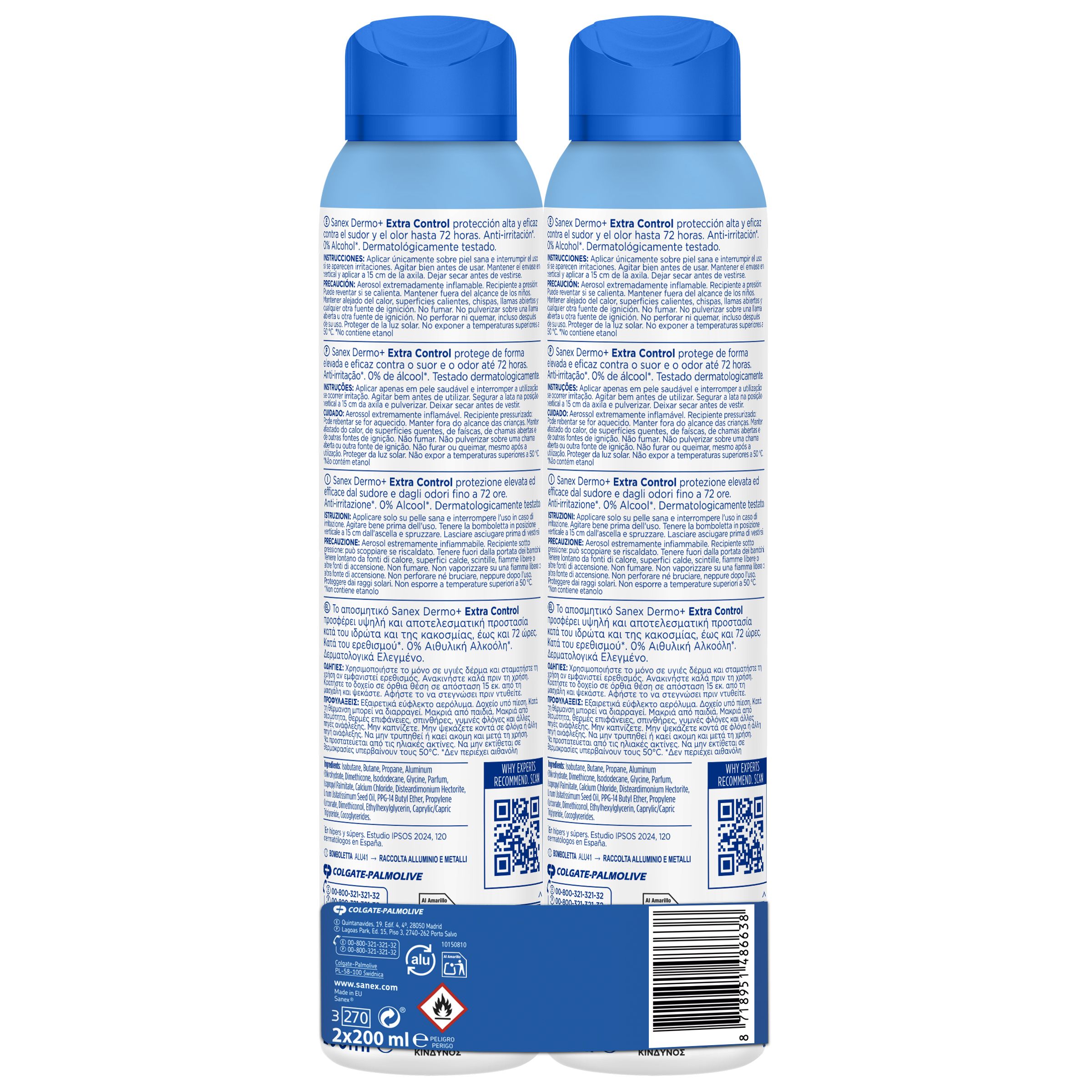 Dermo Extra Control dezodorants aerosolam 72 stundām Dezodoranti aerosola veidā