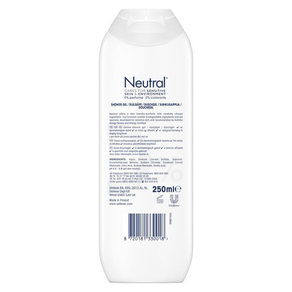 Neutralni gel za tuširanje za osjetljivu kožu<br>250ml