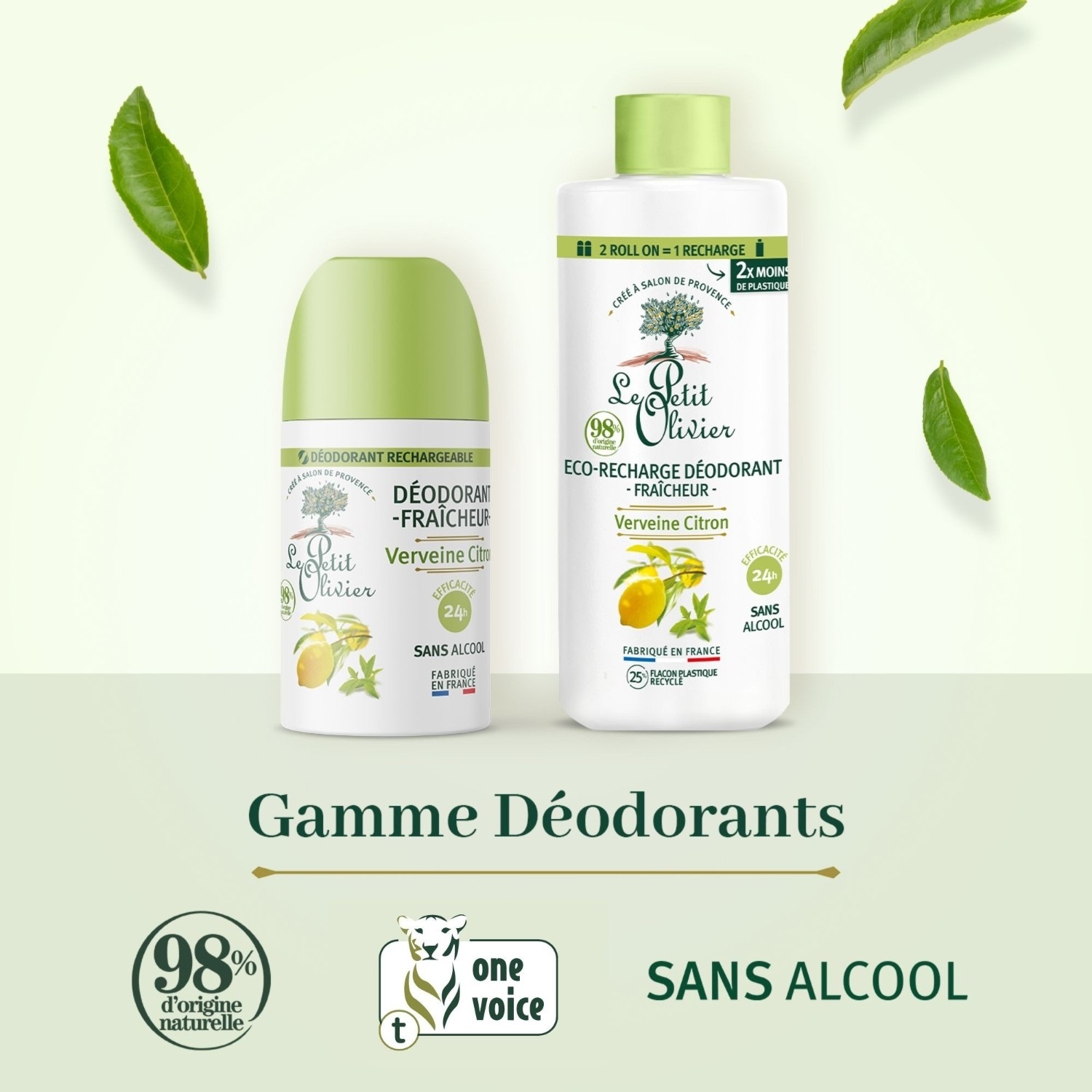 Le Petit Olivier Eco-recharge Déodorant Fraîcheur Verveine Citron