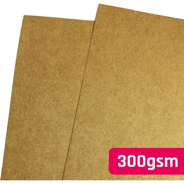 Cartoncino Kraft marrone - TIMBRATO - 100 fogli - A4 - 300 g/m² - 297x210 mm - Finitura opaca