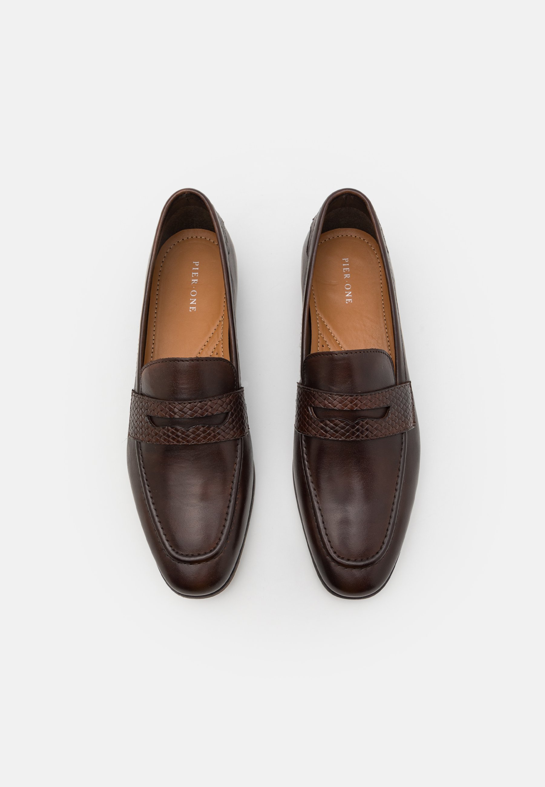 Pier One LEATHER - Slimme instappers - bruin