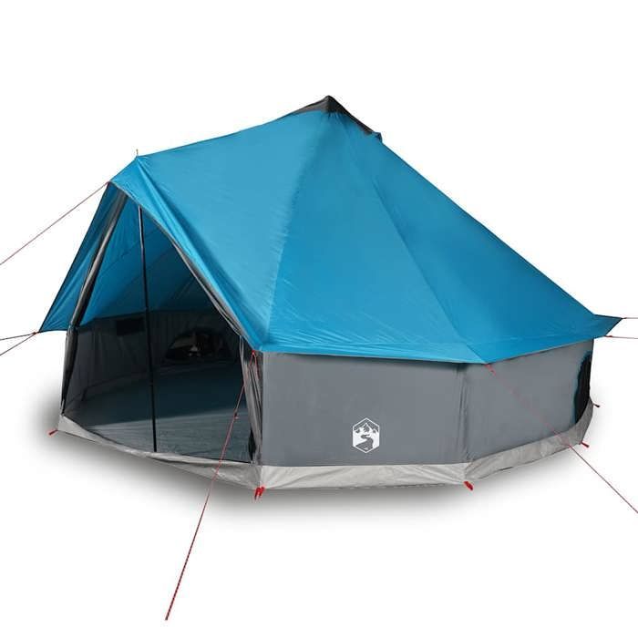 Tenda familiare vidaXL per 8 persone, blu, impermeabile, tipo tipi, tenda da giardino, riparo per esterni, tenda da campeggio, riparo 94589