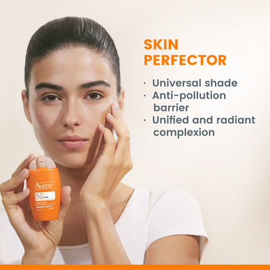 „Avène Sun Care Ultra Fluid Mat-Perfect SPF50“ tonuotas apsauginis skystis nuo saulės jautriai veido odai, 50 ml