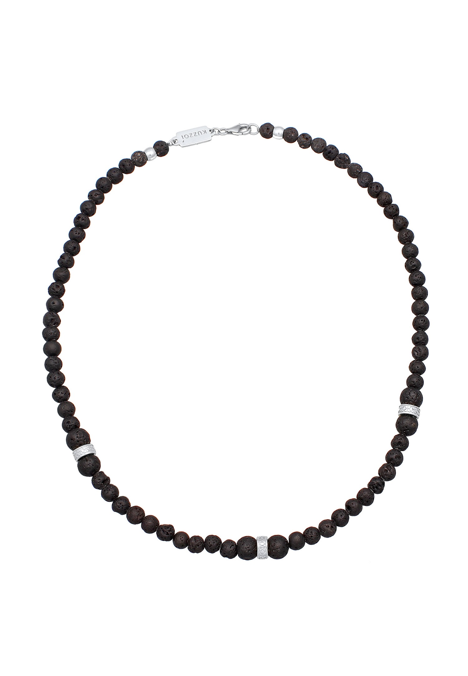 KUZZOI Hommes Vintage surfeur Tendance avec des boules de lave en Argent Sterling 925
