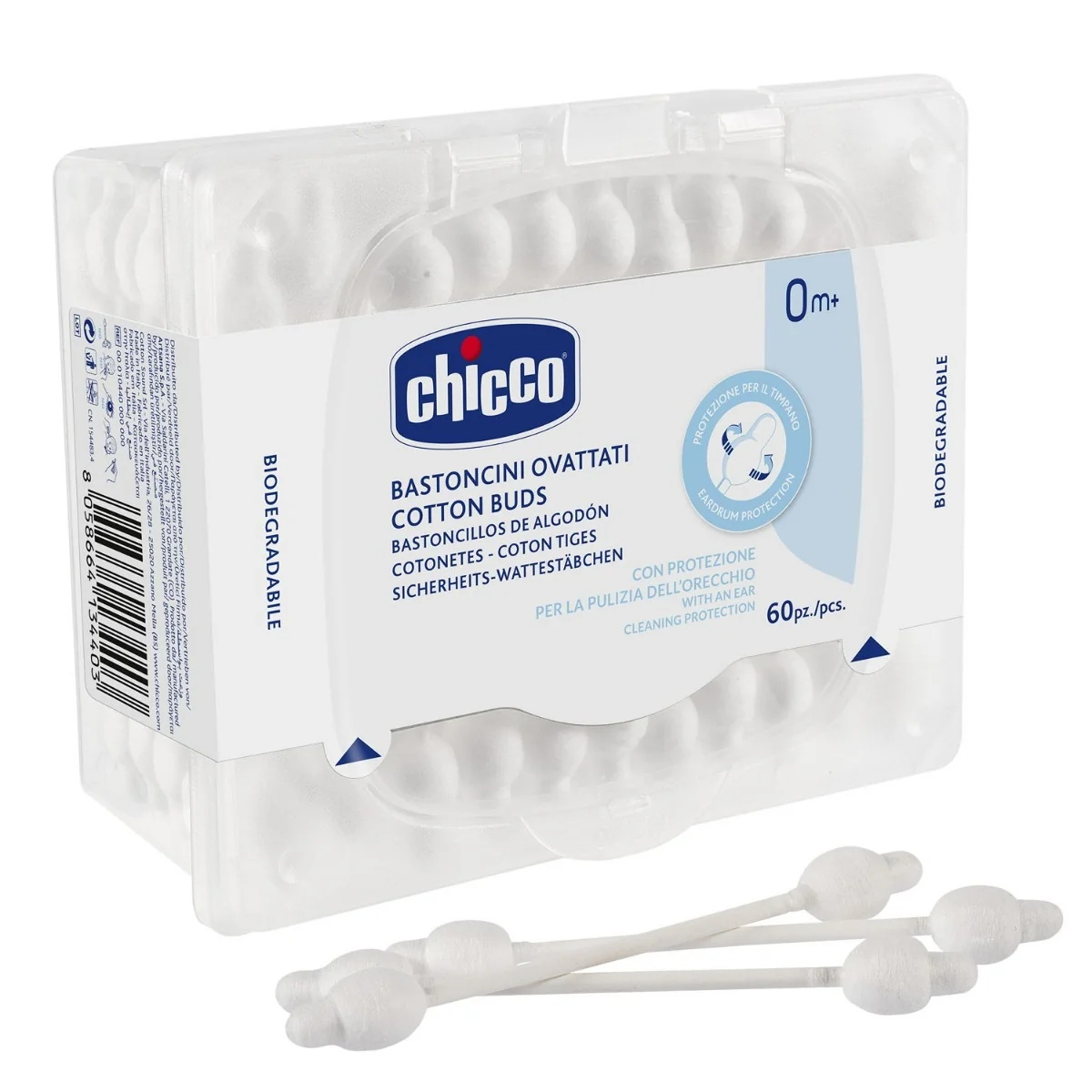 CHICCO Chicco Wattestäbchen, 64 Stück, für die Ohrhygiene