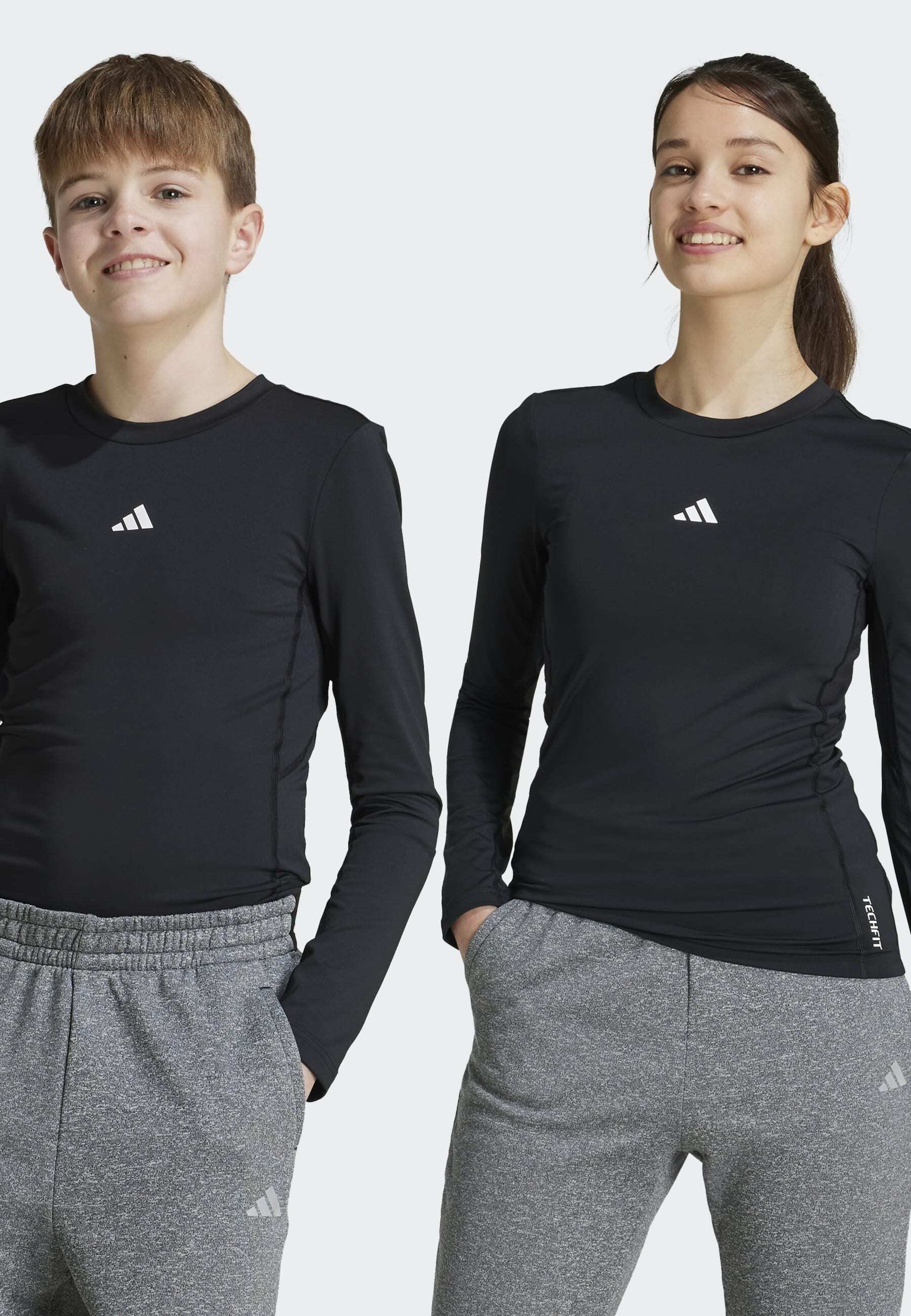 adidas Performance TECHFIT T-shirt met lange mouwen voor kinderen - Top met lange mouwen - zwart wit