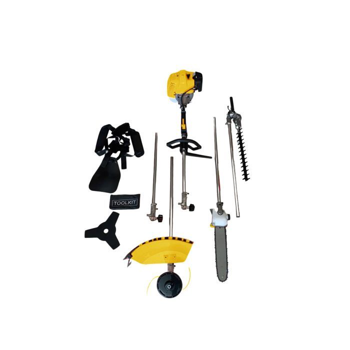 5-in-1 multifunctionele benzinebosmaaier - 52cc (bosmaaier, snoeischaar, heggenschaar, kantenmaaier, verlengstuk)