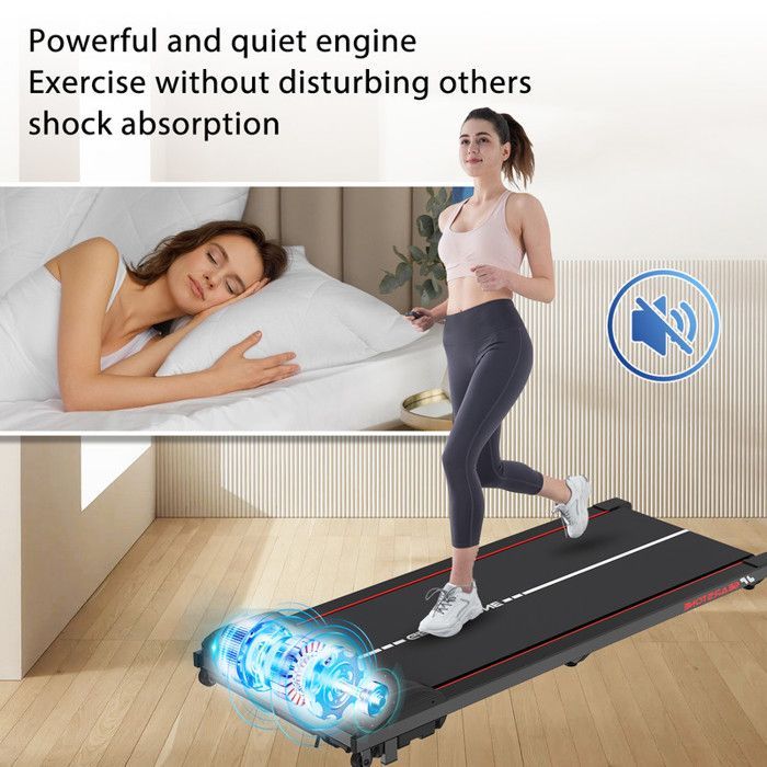 Tapis roulant WP6 per camminata/corsa, motore da 440 W, velocità da 1,0 a 6,0 km/h, dimensioni del nastro 1228*490*121 mm, nero con dettagli rossi