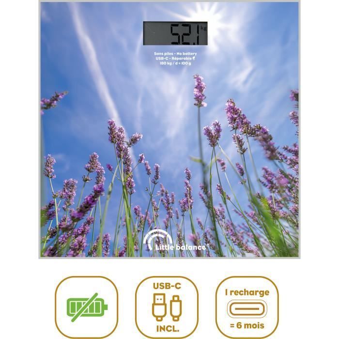 Balança de banheiro - LITTLE BALANCE - USB-C - Lavanda