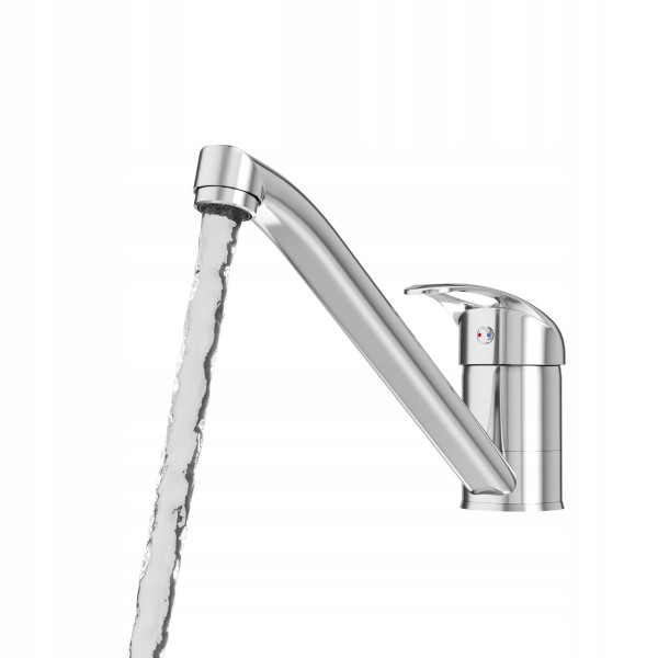 Bateria umywalkowa kran obrotowy Flux prosta wylewka