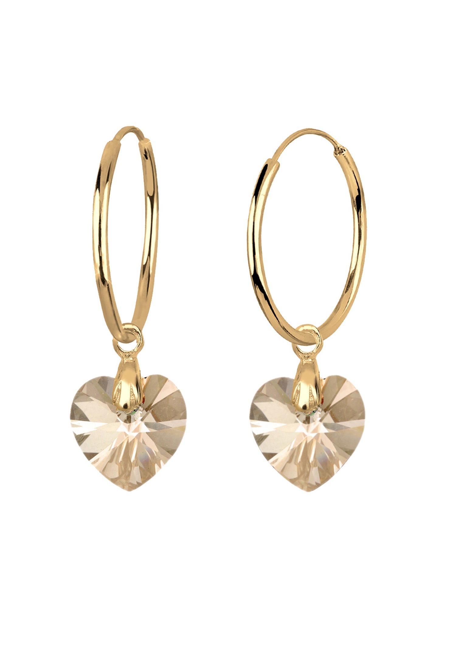 Elli Coeur Cristal Plaqué Or Argent (925/1000)