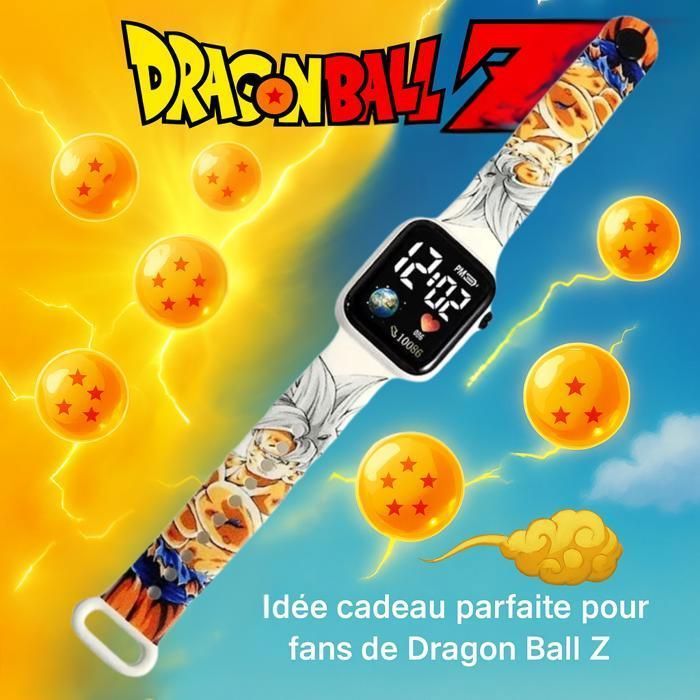 Montre digitale enfant – Dragon Ball Z – Goku Super Saiyan – LED lumineuse & bracelet réglable