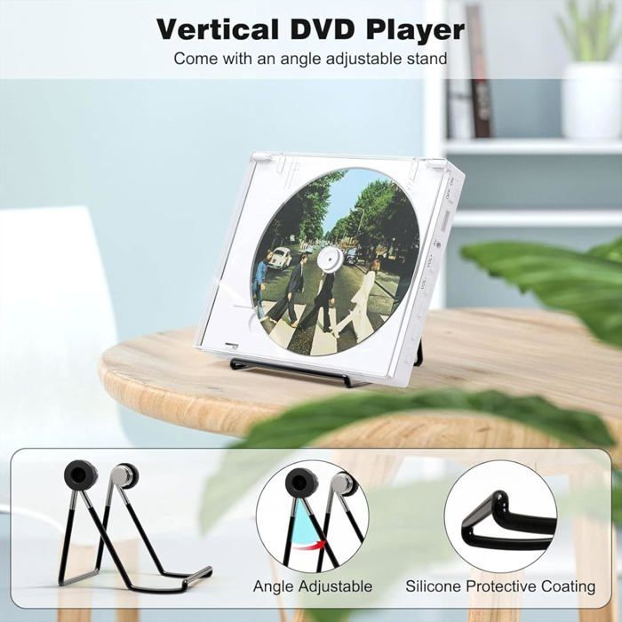 Mini Lecteur DVD pour TV, 1080P Compact Lecteur DVD Multizone avec Port HDMI/AV Sortie, NTSC/PAL, Portable Lecteur CD Player