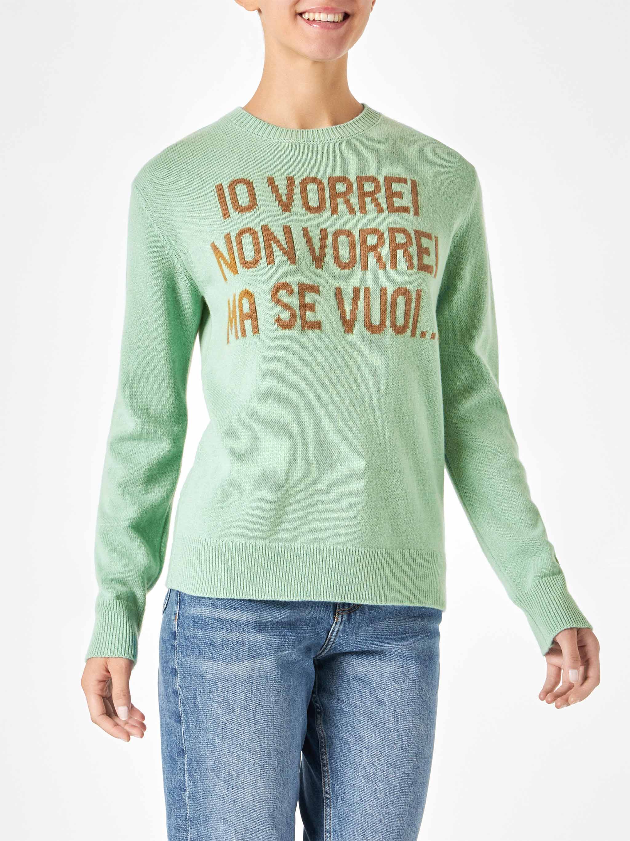 Maglione da donna verde con stampa jacquard | EDIZIONE SPECIALE DI NIK