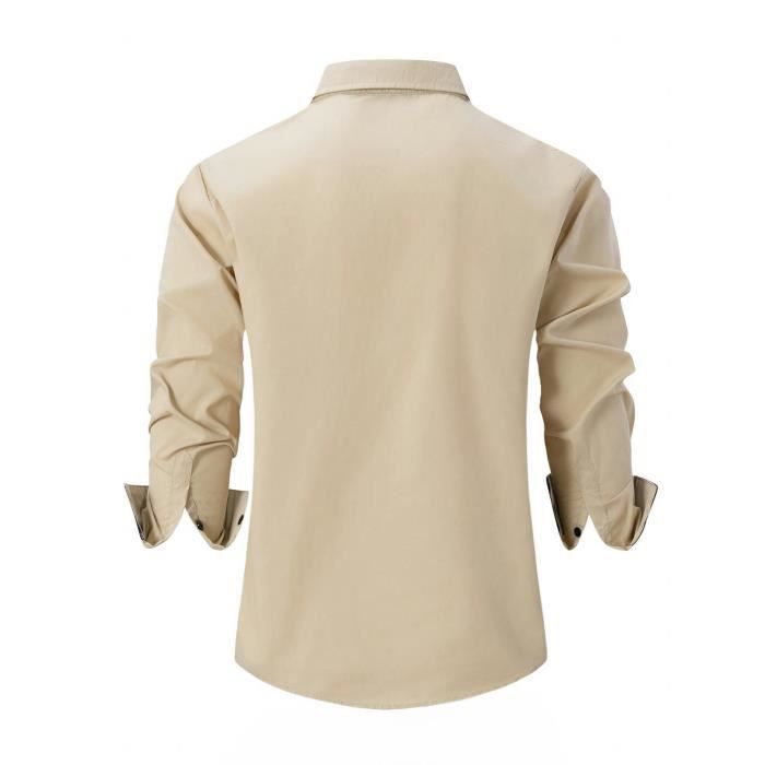 Camicia da uomo a maniche lunghe slim fit, elegante e casual, con taschino a contrasto - bordeaux