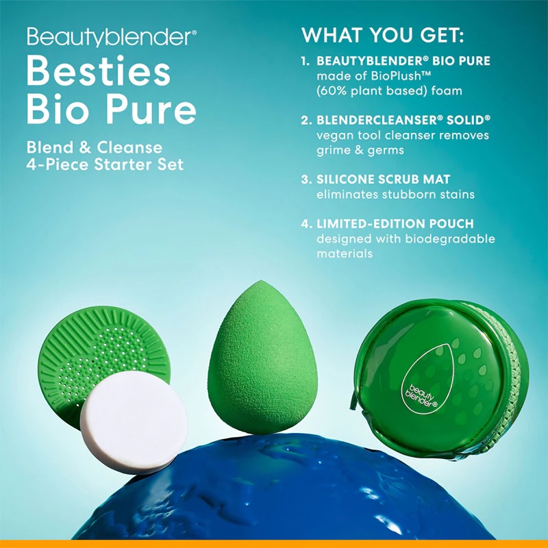 beautyblender® Besties Organic Pure ceļojumu komplekts perfektai ādai