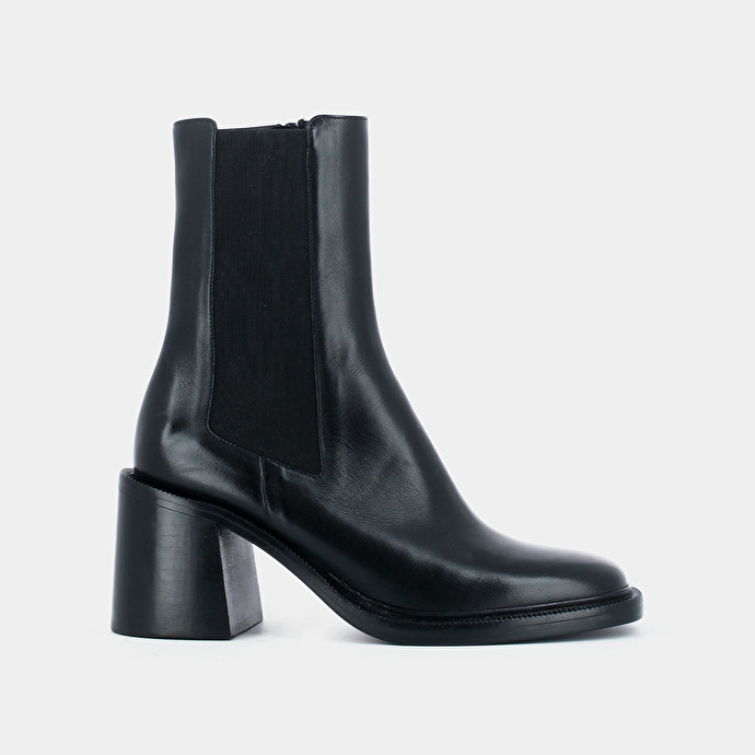 Bottines à talons  en cuir noir